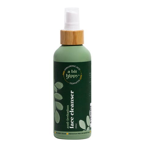 Bottle of natural anti-irritation face cleanser.