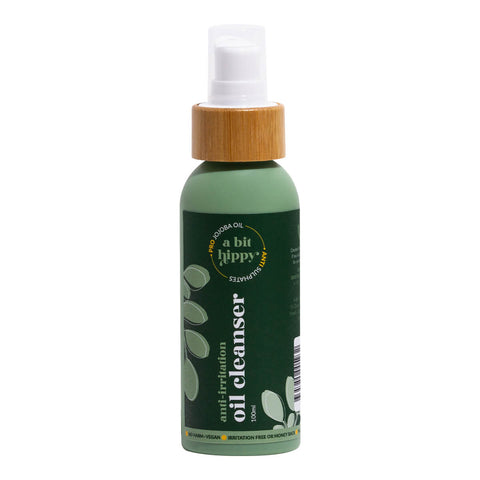 Bottle of natural anti-irritation oil face cleanser.