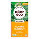 75g Alter Eco Organic Dark Chocolate bar in Almond Blackout flavour, containing 85% cacao and almonds.