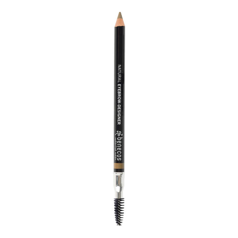 Certified natural blonde eyebrow pencil with a pencil on one end and a spoolie brush on the other.