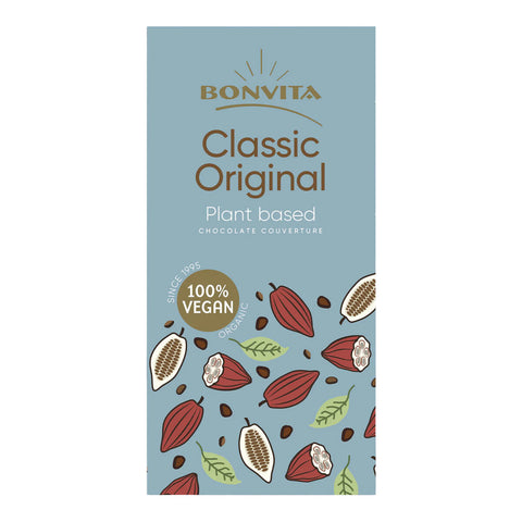 Vegan chocolate block made with organic rice milk.