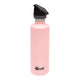 Pink insulated water bottle designed for outdoor use.