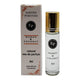 Mango and coconut scented natural perfume in a glass rollerball bottle.