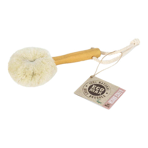 Biodegradable face brush with soft jute bristles.