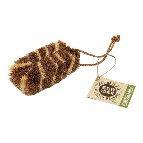 Large coconut fibre vegetable scrubber brush.