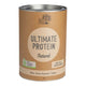 Front view of Eden Healthfoods Ultimate Protein - Natural 1kg tin, showcasing a high-protein (80%), alkalising supplement made using a traditional bio-fermentation process.