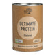 Front view of Eden Healthfoods Ultimate Protein - Natural 400g tin, showcasing a high-protein (80%), alkalising supplement made using a traditional bio-fermentation process.