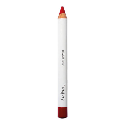 Wooden lipstick crayon in the shade 'Heart', a true red colour.