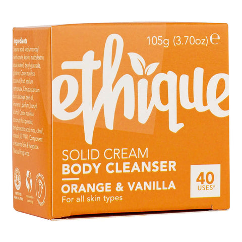 Box of orange and vanilla scented cream body soap suitable for all skin types.