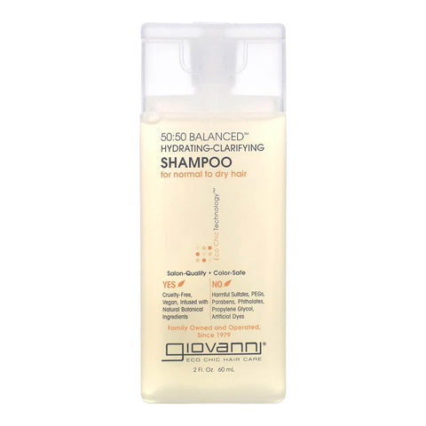 Mini size bottle of hydrating shampoo for normal to dry hair.