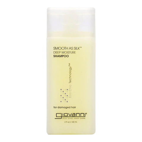 Mini size bottle of moisturising shampoo suitable for damaged hair.