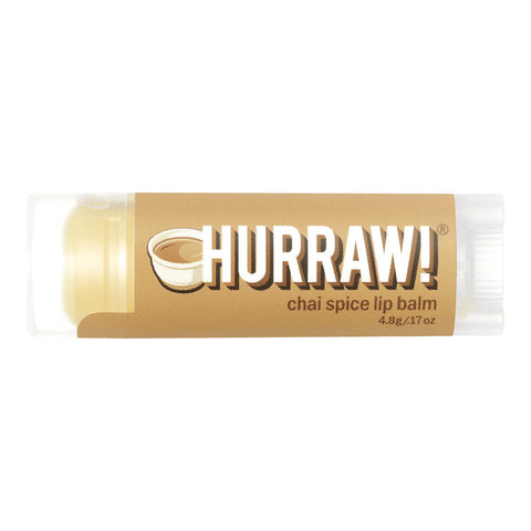 Tube of chai spice organic lip balm.