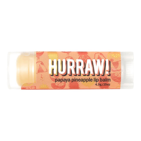 Tube of papaya pineapple organic lip balm.