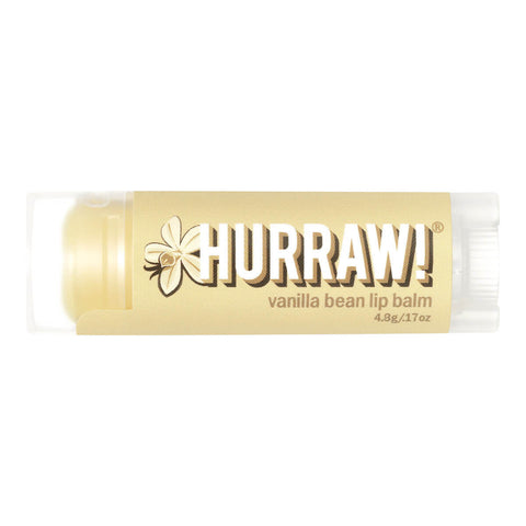 Tube of vanilla bean organic lip balm.