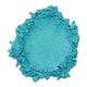 Swatch of Kylie's Professional Mineral Goddess Eyeshadow in the shade 'Mermaid', a bright ocean aqua.