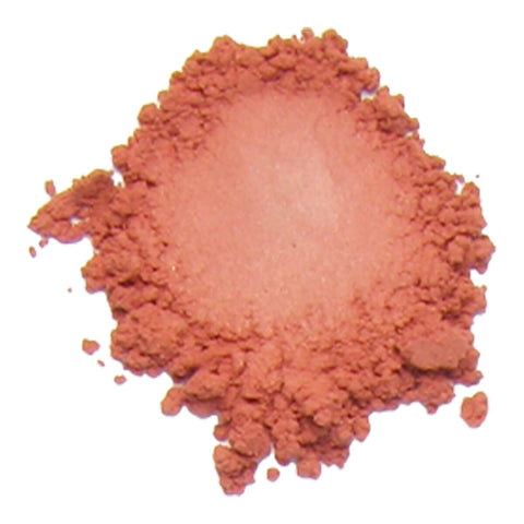 Swatch of Kylie's Professional Mineral Goddess Loose Blush in the shade 'Bloom', a matte pink colour.