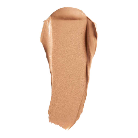 Swatch of cream foundation in the shade 'Satin', a medium tan shade with neutral undertones.