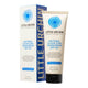 100ml bottle of Little Urchin Natural Clear Zinc Sunscreen SPF 50+ next to its box, a hydrating, vegan formula that provides UVA and UVN broad spectrum protection from the sun while also being 4 hours water-resistant. Packaged in a cream tube with minimal blue and black text on the label.