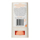 Back view of 20g tube of Natural Zinc Stick SPF 50+, a medium tint, hydrating, vegan formula that provides UVA and UVB broad spectrum protection from the sun while also being 4 hours water-resistant. The back has a peelable label showing the directions and precautions. Packaged in a cream tube with minimal orange and black text on the label.