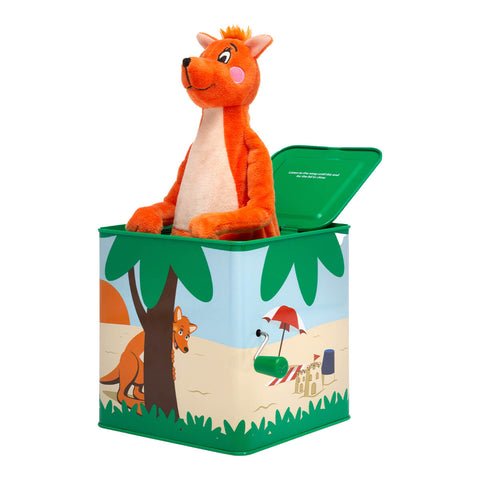 Mizzie The Kangaroo Musical Hop Out Mizzie - Music Box is a classic, fun, and developmental toy with numerous learning benefits. Also known as a ‘Jack in the Box,’ this toy helps babies learn timing and anticipation.