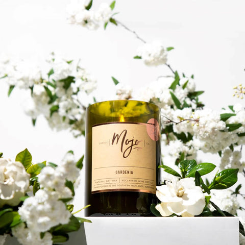 Spring Limited Edition Reclaimed Wine Bottle Soy Wax Candle - Gardenia