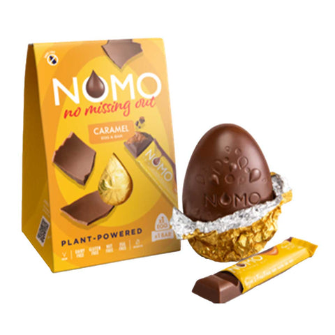 gooey caramel chocolate bar with a delicious gluten and non dairy caramel Easter egg