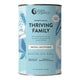 450g container of Nutra Organics Thriving Family Protein in Smooth Vanilla flavour, a lant-based protein and wholefood multivitamin blend with 17 minerals suitable for the whole family. Packaged in a tin with a light blue label.