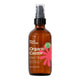 Front of pump bottle of organic castor hair oil.