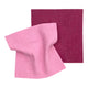 Light and dark pink organic dyed compostable sponge cloths.