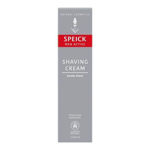 75ml box of Speick Men Active Shaving Cream, a natural formula that creates a creamy lather that helps the blade glide gently across the contours of the skin. Based on real soap containing soothing organic reed extract and other plant-based ingredients.