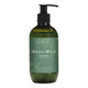 500ml pump bottle of Wash Wild Hand Wash, a naturally derived, biodegradable formula scented with lemon myrtle and mandarin. Packaged in a tinted green plastic bottle.