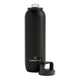 1L waterdrop All-Purpose Steel Bottle, a double walled, vacuum insulated, stainless steel water bottle with a black body and lid. The lid is screwed off the bottle.