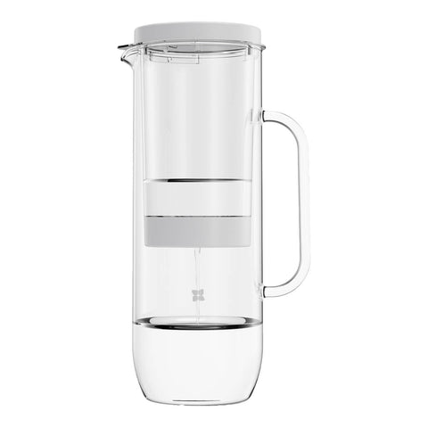 2L waterdrop Lucy Filter Carafe water filtering jug made of robust, odourless and tasteless borosilicate glass, and features a minimal and sleek design.